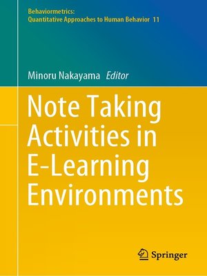 cover image of Note Taking Activities in E-Learning Environments
